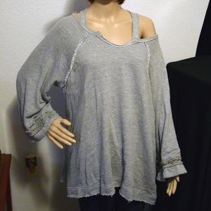 Grey Free People Slouchy Pullover | Large | EUC
